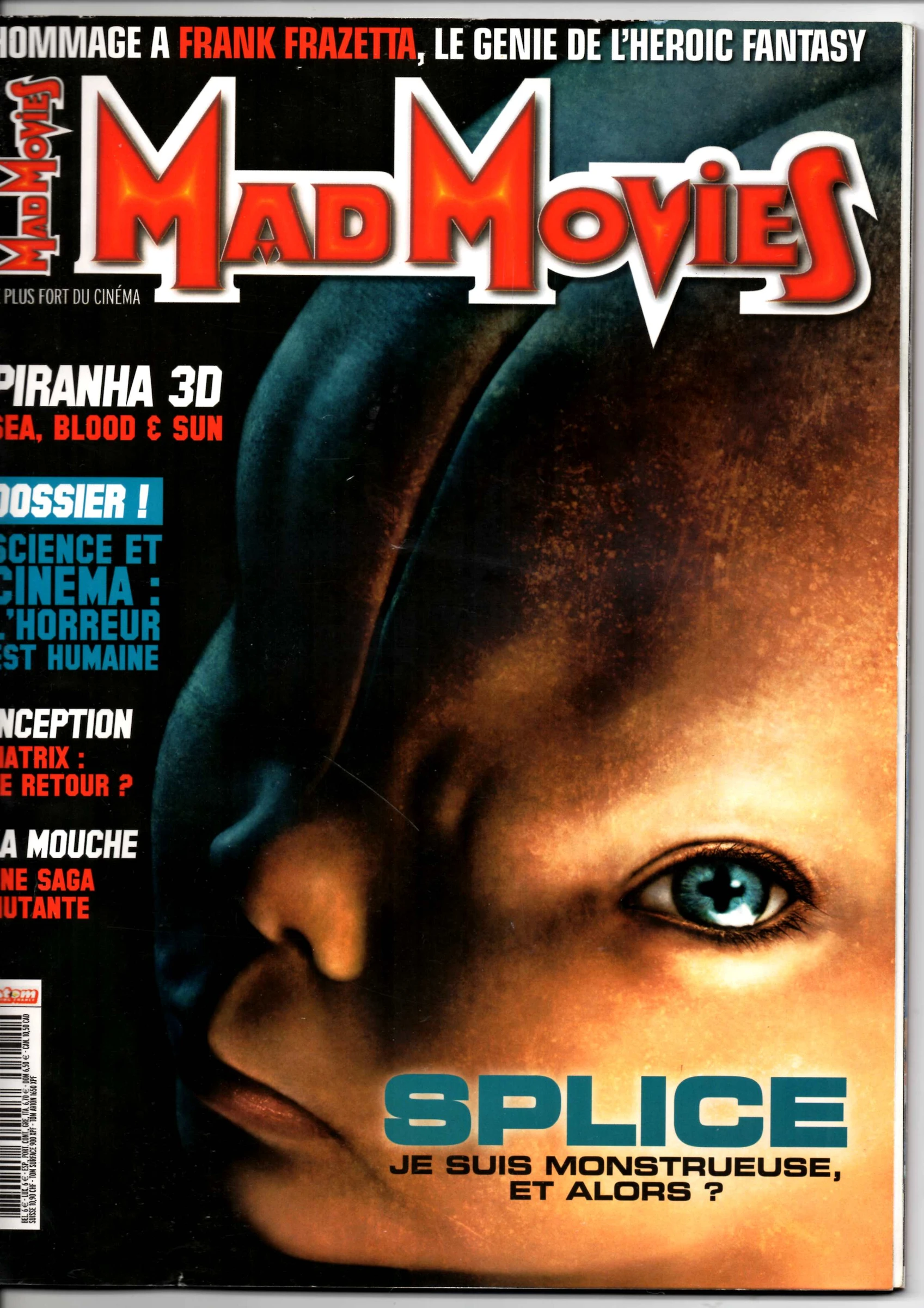 Revue MAD MOVIES n°231 Splice Inception Piranha 3D LES GRIFFES DE LA NUIT, RE-AN